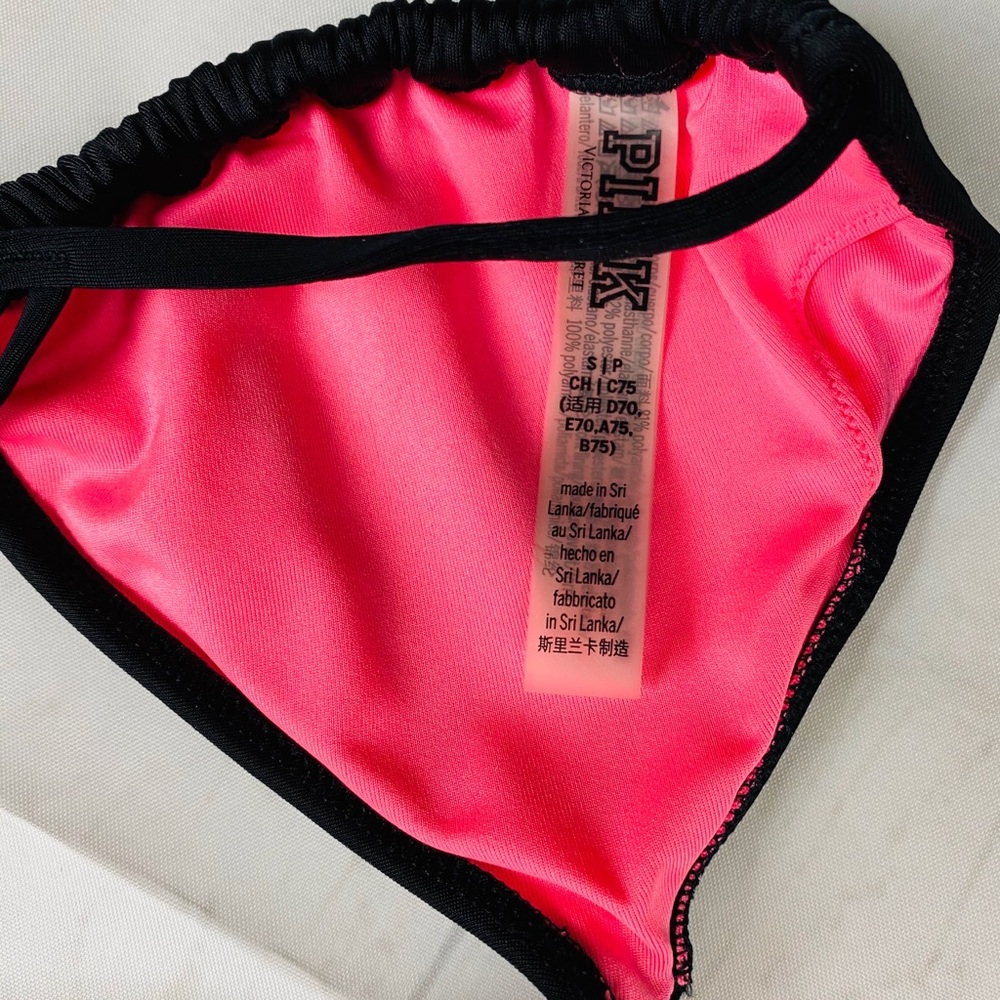 Victoria's Secret Pink Black Bikini Top S - Picture 6 of 7